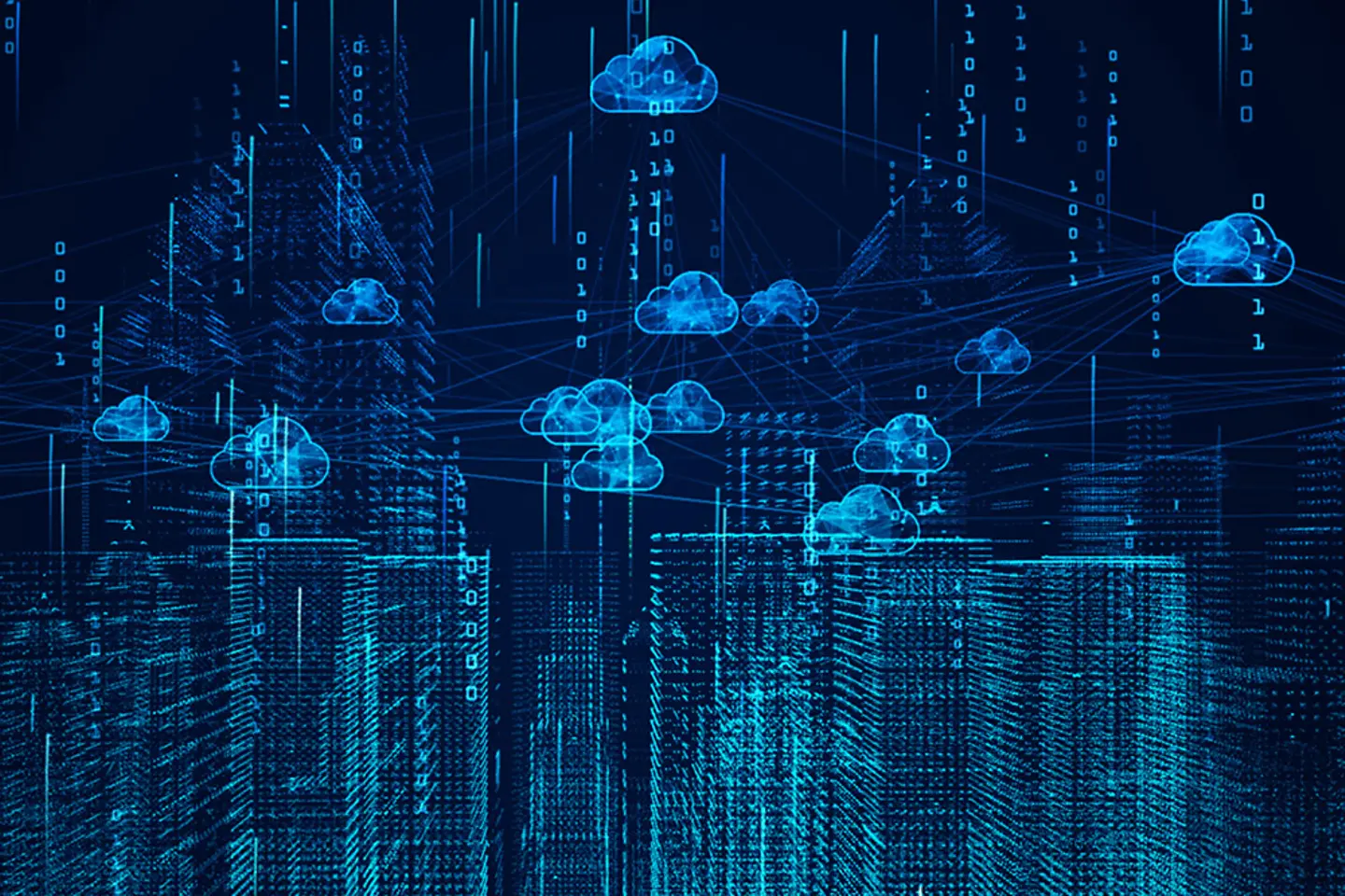 Smart city of cloud computing using artificial intelligence rotation movement.